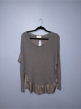 Zara | Gray Open Back Blouse | Size Medium